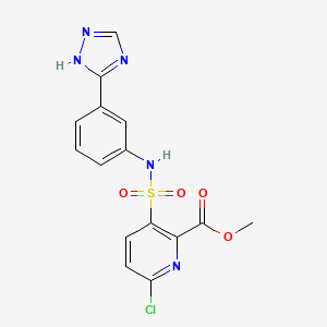 molecular formula C15H12ClN5O4S B2732289 methyl 6-chloro-3-{[3-(4H-1,2,4-triazol-3-yl)phenyl]sulfamoyl}pyridine-2-carboxylate CAS No. 1384587-98-7