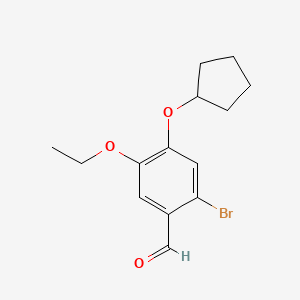 molecular formula C14H17BrO3 B2732290 2-Bromo-4-(cyclopentyloxy)-5-ethoxybenzaldehyde CAS No. 692264-04-3