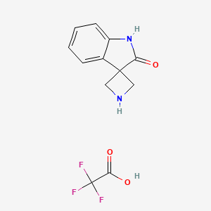 molecular formula C12H11F3N2O3 B2732300 螺[氮杂环丁烷-3,3'-吲哚]-2'-酮 2,2,2-三氟乙酸酯 CAS No. 2230807-54-0