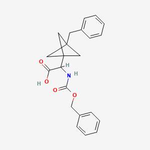 molecular formula C22H23NO4 B2732306 2-(3-Benzyl-1-bicyclo[1.1.1]pentanyl)-2-(phenylmethoxycarbonylamino)acetic acid CAS No. 2287271-09-2
