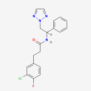 3-(3-chloro-4-fluorophenyl)-N-[1-phenyl-2-(2H-1,2,3-triazol-2-yl)ethyl]propanamide