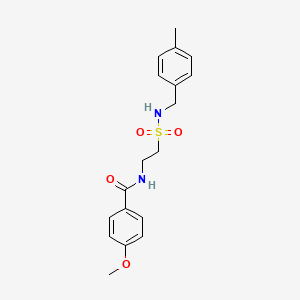 molecular formula C18H22N2O4S B2732317 4-甲氧基-N-(2-(N-(4-甲基苯甲基)磺酰胺基)乙基)苯甲酰胺 CAS No. 899967-67-0