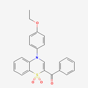 molecular formula C23H19NO4S B2732319 [4-(4-ethoxyphenyl)-1,1-dioxido-4H-1,4-benzothiazin-2-yl](phenyl)methanone CAS No. 1114658-16-0