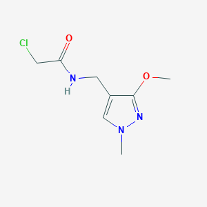 molecular formula C8H12ClN3O2 B2732320 2-Chloro-N-[(3-methoxy-1-methylpyrazol-4-yl)methyl]acetamide CAS No. 2411239-80-8