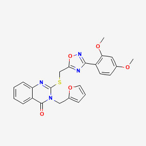 molecular formula C24H20N4O5S B2732325 2-(((3-(2,4-二甲氧基苯基)-1,2,4-噁二唑-5-基)甲基)硫代)-3-(呋喃-2-基甲基)喹唑啉-4(3H)-酮 CAS No. 946328-61-6