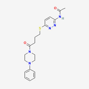 molecular formula C20H25N5O2S B2732329 N-(6-((4-oxo-4-(4-phenylpiperazin-1-yl)butyl)thio)pyridazin-3-yl)acetamide CAS No. 1105209-78-6