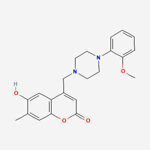 molecular formula C22H24N2O4 B2732331 6-Hydroxy-4-[[4-(2-methoxyphenyl)piperazin-1-yl]methyl]-7-methylchromen-2-one CAS No. 904262-22-2