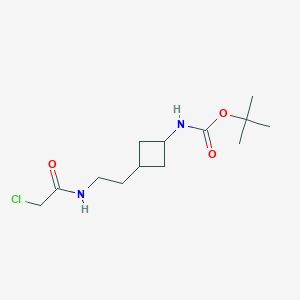 molecular formula C13H23ClN2O3 B2732332 Tert-butyl N-[3-[2-[(2-chloroacetyl)amino]ethyl]cyclobutyl]carbamate CAS No. 2411315-63-2