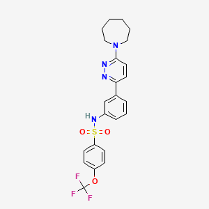 molecular formula C23H23F3N4O3S B2732333 N-(3-(6-(azepan-1-yl)pyridazin-3-yl)phenyl)-4-(trifluoromethoxy)benzenesulfonamide CAS No. 933210-91-4