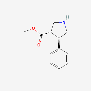 molecular formula C12H15NO2 B2732340 methyl (3S,4R)-4-phenylpyrrolidine-3-carboxylate CAS No. 1145671-66-4; 156469-70-4