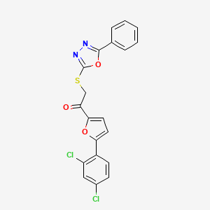 1-(5-(2,4-Dichlorophenyl)furan-2-yl)-2-((5-phenyl-1,3,4-oxadiazol-2-yl)thio)ethanone