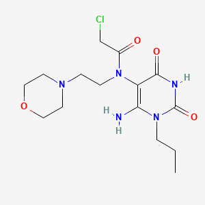 molecular formula C15H24ClN5O4 B2732353 N-(6-amino-2,4-dioxo-1-propylpyrimidin-5-yl)-2-chloro-N-(2-morpholin-4-ylethyl)acetamide CAS No. 743444-62-4