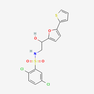 molecular formula C16H13Cl2NO4S2 B2732365 2,5-dichloro-N-{2-hydroxy-2-[5-(thiophen-2-yl)furan-2-yl]ethyl}benzene-1-sulfonamide CAS No. 2320538-98-3