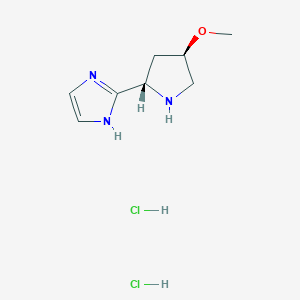 molecular formula C8H15Cl2N3O B2732369 2-[(2S,4R)-4-methoxypyrrolidin-2-yl]-1H-imidazole dihydrochloride CAS No. 1955474-39-1