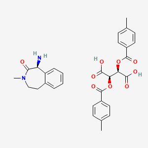 molecular formula C31H32N2O9 B2732378 (S)-1-amino-3-methyl-4,5-dihydro-1H-benzo[d]azepin-2(3H)-one (2R,3R)-2,3-bis(4-methylbenzoyloxy)succinate CAS No. 425386-58-9