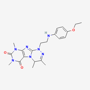 molecular formula C21H27N7O3 B2732395 1-[2-(4-Ethoxyanilino)ethyl]-3,4,7,9-tetramethyl-4H-purino[8,7-c][1,2,4]triazine-6,8-dione CAS No. 923143-50-4