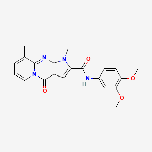 molecular formula C21H20N4O4 B2732405 N-(3,4-dimethoxyphenyl)-1,9-dimethyl-4-oxo-1,4-dihydropyrido[1,2-a]pyrrolo[2,3-d]pyrimidine-2-carboxamide CAS No. 864855-65-2