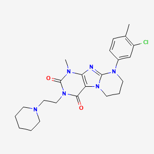 9-(3-chloro-4-methylphenyl)-1-methyl-3-(2-piperidin-1-ylethyl)-6,7,8,9-tetrahydropyrimido[2,1-f]purine-2,4(1H,3H)-dione