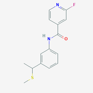 molecular formula C15H15FN2OS B2732420 2-fluoro-N-{3-[1-(methylsulfanyl)ethyl]phenyl}pyridine-4-carboxamide CAS No. 1386779-44-7