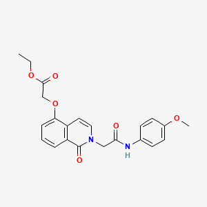molecular formula C22H22N2O6 B2732426 Ethyl 2-[2-[2-(4-methoxyanilino)-2-oxoethyl]-1-oxoisoquinolin-5-yl]oxyacetate CAS No. 868224-07-1