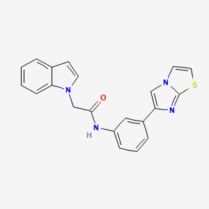 molecular formula C21H16N4OS B2732448 N-(3-(imidazo[2,1-b]thiazol-6-yl)phenyl)-2-(1H-indol-1-yl)acetamide CAS No. 1207035-56-0
