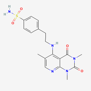 molecular formula C18H21N5O4S B2732455 4-(2-((1,3,6-Trimethyl-2,4-dioxo-1,2,3,4-tetrahydropyrido[2,3-d]pyrimidin-5-yl)amino)ethyl)benzenesulfonamide CAS No. 946275-11-2