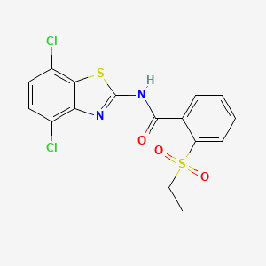 molecular formula C16H12Cl2N2O3S2 B2732460 N-(4,7-dichlorobenzo[d]thiazol-2-yl)-2-(ethylsulfonyl)benzamide CAS No. 886925-71-9