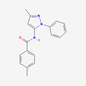 molecular formula C18H17N3O B2732466 4-methyl-N-(3-methyl-1-phenyl-1H-pyrazol-5-yl)benzamide CAS No. 164928-35-2