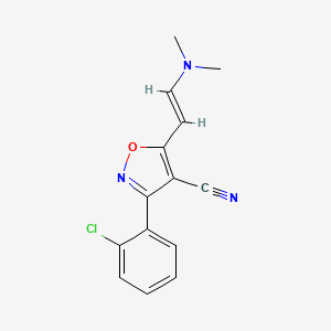 3-(2-chlorophenyl)-5-[(E)-2-(dimethylamino)ethenyl]-1,2-oxazole-4-carbonitrile