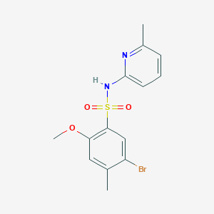 molecular formula C14H15BrN2O3S B273248 5-bromo-2-methoxy-4-methyl-N-(6-methylpyridin-2-yl)benzenesulfonamide 