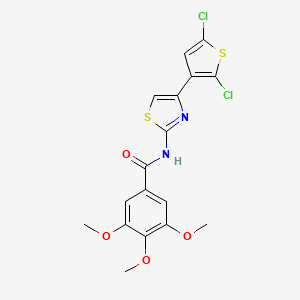 molecular formula C17H14Cl2N2O4S2 B2732488 N-[4-(2,5-dichlorothiophen-3-yl)-1,3-thiazol-2-yl]-3,4,5-trimethoxybenzamide CAS No. 325988-90-7