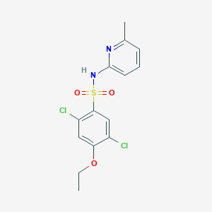 molecular formula C14H14Cl2N2O3S B273250 2,5-dichloro-4-ethoxy-N-(6-methyl-2-pyridinyl)benzenesulfonamide 