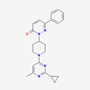 molecular formula C23H25N5O B2732500 2-[1-(2-Cyclopropyl-6-methylpyrimidin-4-yl)piperidin-4-yl]-6-phenylpyridazin-3-one CAS No. 2380058-70-6