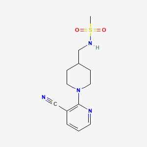 molecular formula C13H18N4O2S B2732506 N-((1-(3-cyanopyridin-2-yl)piperidin-4-yl)methyl)methanesulfonamide CAS No. 1797571-42-6