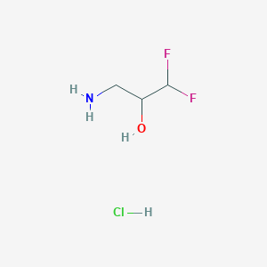 molecular formula C3H8ClF2NO B2732507 3-Amino-1,1-difluoropropan-2-ol hydrochloride CAS No. 1785058-84-5; 433-46-5