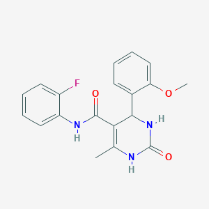 molecular formula C19H18FN3O3 B2732519 N-(2-氟苯基)-4-(2-甲氧基苯基)-6-甲基-2-氧代-1,2,3,4-四氢嘧啶-5-羧酰胺 CAS No. 784162-96-5