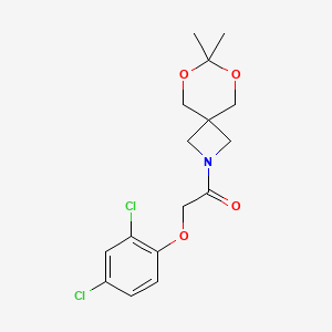molecular formula C16H19Cl2NO4 B2732520 2-(2,4-Dichlorophenoxy)-1-(7,7-dimethyl-6,8-dioxa-2-azaspiro[3.5]nonan-2-yl)ethanone CAS No. 1396685-06-5
