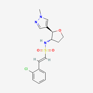 molecular formula C16H18ClN3O3S B2732521 (E)-2-(2-Chlorophenyl)-N-[(2R,3S)-2-(1-methylpyrazol-4-yl)oxolan-3-yl]ethenesulfonamide CAS No. 2223520-40-7