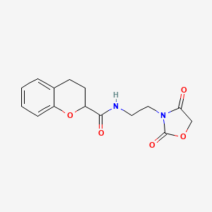 molecular formula C15H16N2O5 B2732532 N-(2-(2,4-dioxooxazolidin-3-yl)ethyl)chroman-2-carboxamide CAS No. 2034314-29-7