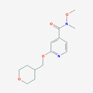 molecular formula C14H20N2O4 B2732551 N-methoxy-N-methyl-2-((tetrahydro-2H-pyran-4-yl)methoxy)isonicotinamide CAS No. 2034617-59-7