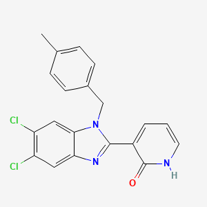 3-[5,6-dichloro-1-(4-methylbenzyl)-1H-1,3-benzimidazol-2-yl]-2(1H)-pyridinone