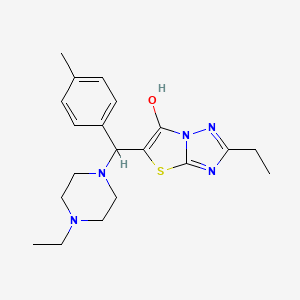 molecular formula C20H27N5OS B2732558 2-Ethyl-5-((4-ethylpiperazin-1-yl)(p-tolyl)methyl)thiazolo[3,2-b][1,2,4]triazol-6-ol CAS No. 898366-33-1