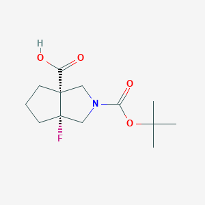 molecular formula C13H20FNO4 B2732562 (3Ar,6aS)-3a-fluoro-2-[(2-methylpropan-2-yl)oxycarbonyl]-3,4,5,6-tetrahydro-1H-cyclopenta[c]pyrrole-6a-carboxylic acid CAS No. 2375248-83-0