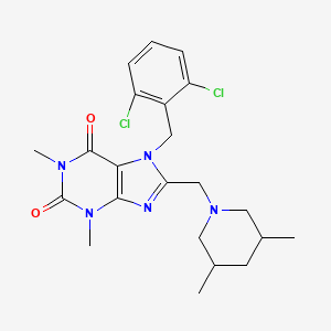 7-[(2,6-Dichlorophenyl)methyl]-8-[(3,5-dimethylpiperidyl)methyl]-1,3-dimethyl-1,3,7-trihydropurine-2,6-dione