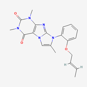 molecular formula C20H21N5O3 B2732565 6-[2-[(E)-but-2-enoxy]phenyl]-2,4,7-trimethylpurino[7,8-a]imidazole-1,3-dione CAS No. 887671-58-1