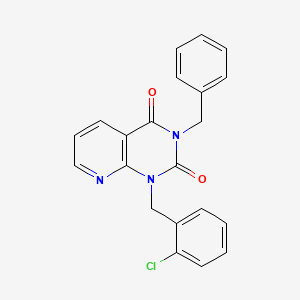 molecular formula C21H16ClN3O2 B2732566 3-benzyl-1-[(2-chlorophenyl)methyl]-1H,2H,3H,4H-pyrido[2,3-d]pyrimidine-2,4-dione CAS No. 902959-64-2