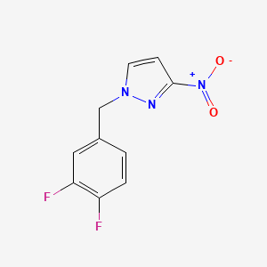 molecular formula C10H7F2N3O2 B2732586 1-[(3,4-二氟苯基)甲基]-3-硝基-1H-吡唑 CAS No. 1240564-83-3