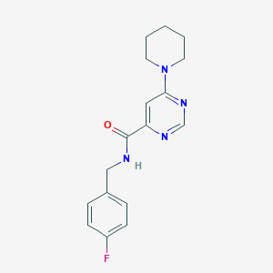 molecular formula C17H19FN4O B2732616 N-(4-fluorobenzyl)-6-(piperidin-1-yl)pyrimidine-4-carboxamide CAS No. 1900035-09-7