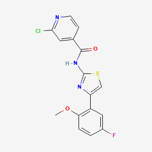 molecular formula C16H11ClFN3O2S B2732619 2-chloro-N-[4-(5-fluoro-2-methoxyphenyl)-1,3-thiazol-2-yl]pyridine-4-carboxamide CAS No. 1210133-92-8