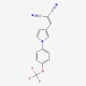molecular formula C15H8F3N3O B2732622 2-({1-[4-(trifluoromethoxy)phenyl]-1H-pyrrol-3-yl}methylene)malononitrile CAS No. 439094-26-5